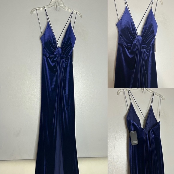Aidan By Aidan Mattox Twist Front Velvet Gown size 6 women new with tags maxi - Picture 4 of 7